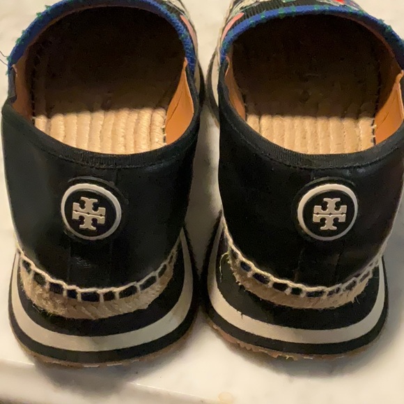 Tory Burch Black Espadrilles with Floral Embroidery - Picture 2 of 5